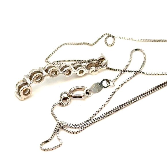 14K White Journey Diamond Journey Necklace - Picture 7 of 9